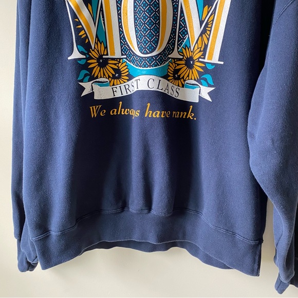 Army Mom Sweatshirt Oversized Navy Blue Size L - Picture 3 of 8